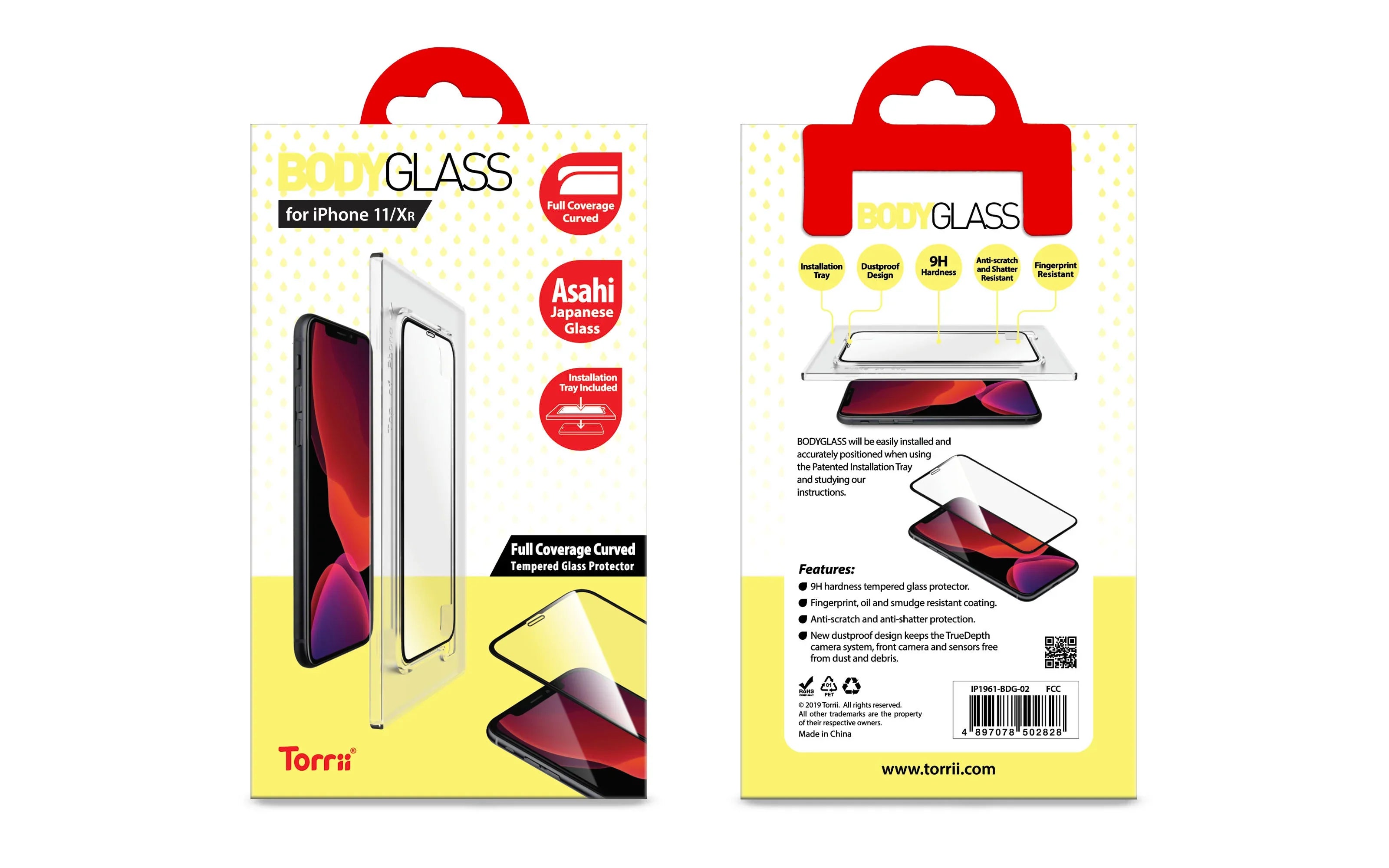 Torrii Bodyglass Full Coverage Curved For iPhone 11 - Black - Tashqila Torrii Bodyglass Full Coverage Curved For iPhone 11 - Black - Tashqila